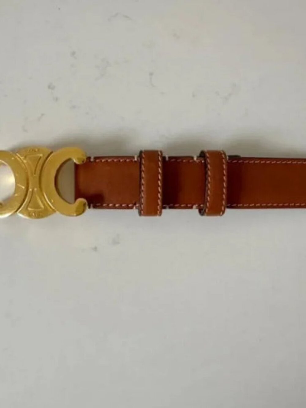 Celine Brown Belt with Gold Buckle - With Original Box - Picture 3 of 7
